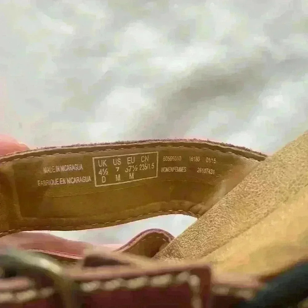 Clarks Women's Brown Strappy Leather Comfort Sandals Adjustable Buckle Size 7 - Picture 7 of 7